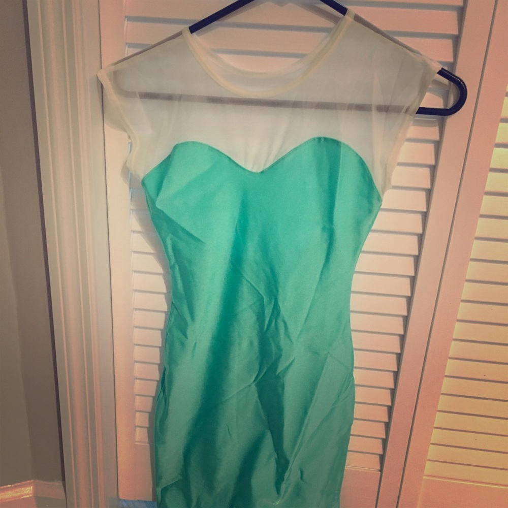 American Apparel Neon Green Bodycon Dress (XS/S)